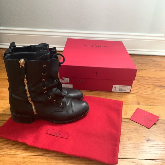 Valentino Shoes - Kardashian Fave Valentino Leather Moto Boot 39.5